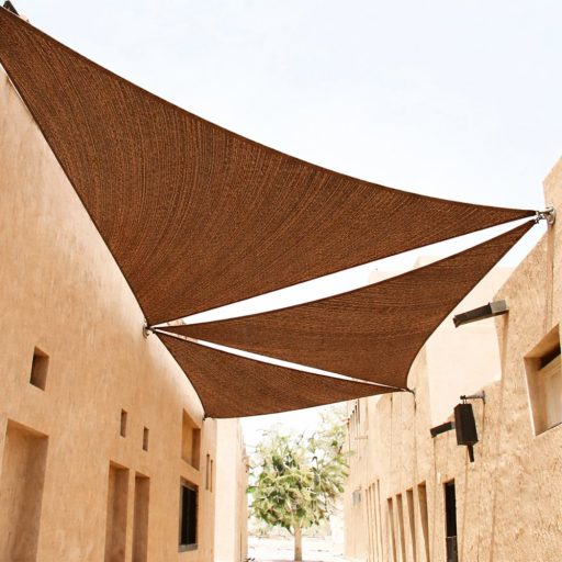 Slnečná plachta -tienenie na terasu, trojuholníková 5x5x5 m - Kávovo hnedá - HDPE