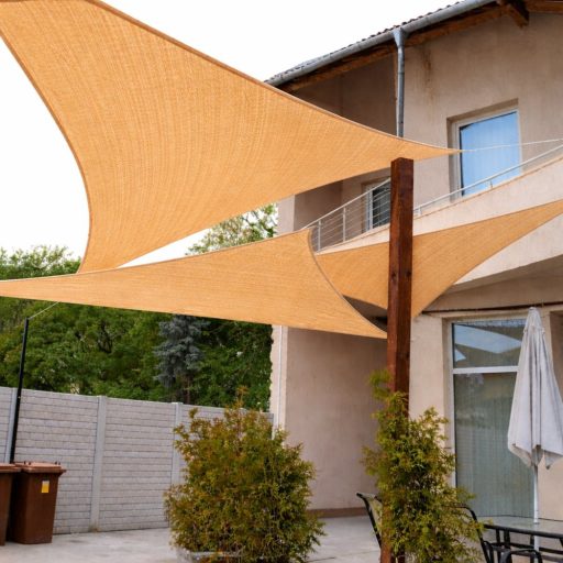 Slnečná plachta -tienenie na terasu, trojuholníková 3x3x3 m - Béžová - HDPE