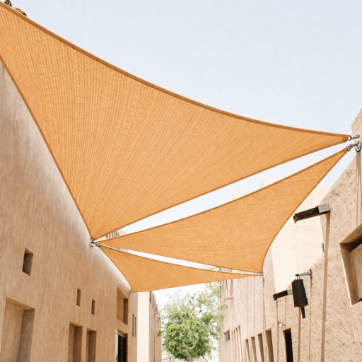 Slnečná plachta -tienenie na terasu, trojuholníková 3x3x3 m - Béžová - HDPE