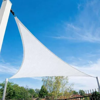   Slnečná plachta -tienenie na terasu, trojuholníková 5x5x5 m - Biela - HDPE