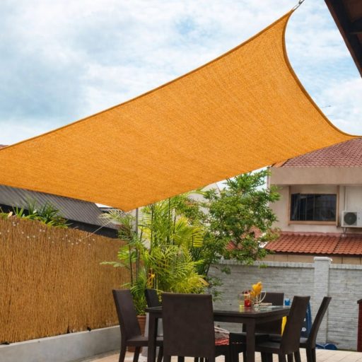 Slnečná plachta -tienenie na terasu, obdĺžniková 5x5 m - Béžová - HDPE