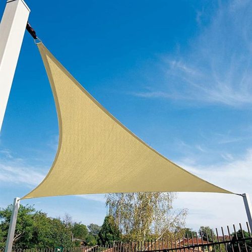 Slnečná plachta - tienidlo na terasu, trojuholníková 3,6x3,6x3,6 m - Svetlý piesok - HDPE