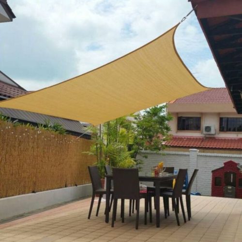 Slnečná plachta -tienenie na terasu, obdĺžniková 2x3 m - Piesková - Polyester 
