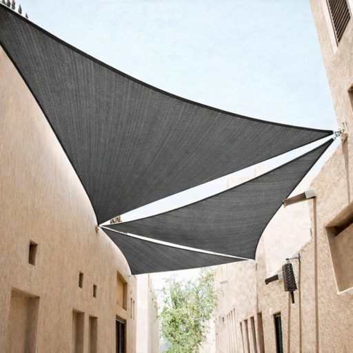 Slnečná plachta -tienenie na terasu, trojuholníková 3,6x3,6x3,6 m - Grafitovo sivá - HDPE