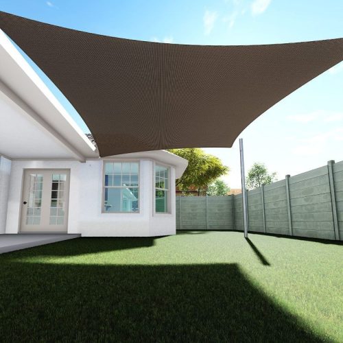 Slnečná plachta -tienenie na terasu, obdĺžniková 2x2 m - Kávovo hnedá - HDPE
