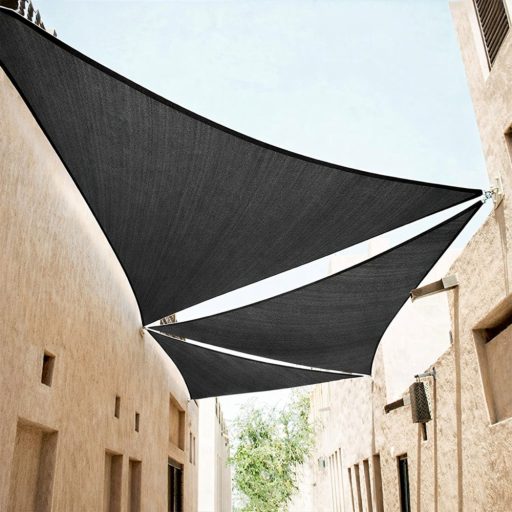 Slnečná plachta -tienenie na terasu, trojuholníková 5x5x5 m - Grafitovo sivá - Prémiové HDPE