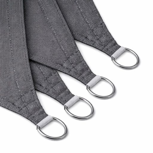 Slnečná plachta -tienenie na terasu, trojuholníková 5x5x5 m - Grafitovo sivá - Prémiové HDPE