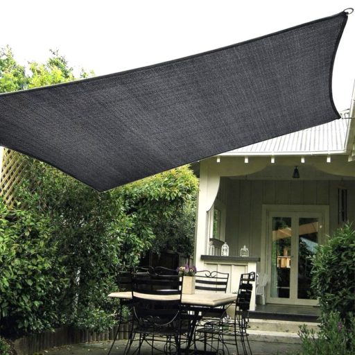 Slnečná plachta -tienenie na terasu, obdĺžniková 3x3 m - Grafitovo sivá - Prémiové HDPE