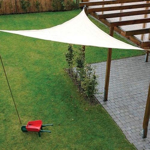 Slnečná plachta -tienenie na terasu, trojuholníková 5x5x5 m - Biela - HDPE